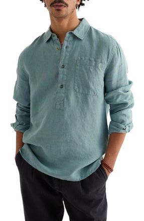 Seasalt Cornwall Artists Linen Popover Shirt in Enamel at Nordstrom, Size X-Large