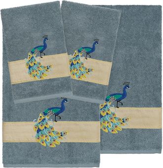Linum Home Textiles 100% Turkish Cotton Penelope 4Pc Embellished Towel Set