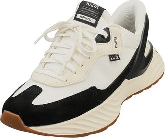 Kizik Mens Monaco Hands-Free Sneaker, White/Black, 8 UK
