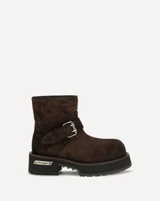 Balenciaga Venom mini waxed suede calf leather ankle Boots Female 36