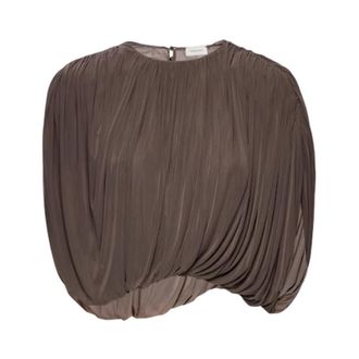 Magda Butrym Blouses, female, Brown, Size: XS Draped Jersey Top