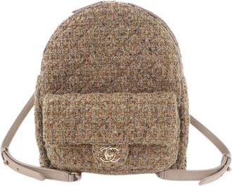 Chanel Pre-owned Vintage Rugzak - Dames - Vintage Rugzakken - Bruin - ONE Size - Leer - Vintage