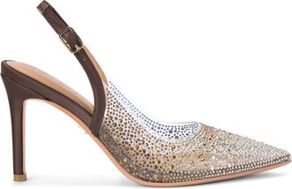 Carvela Womens Positano Vinyl Sling Back Heels - Brown - Size UK 3