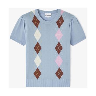 Ganni Round-neck Knitwear - female - Ganni - Round-neck Knitwear - Blue - S - Knitwear