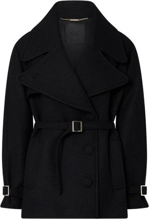 Liu Jo Jassen, Dames, Zwart, S, Wol, Woljas met ceintuur