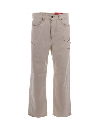 Diesel Distressed Wide-Leg Relaxed Fit Pants