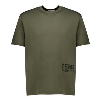 Fendi Camiseta de algod&oacute;n - Tops - Hombre - Verde - M