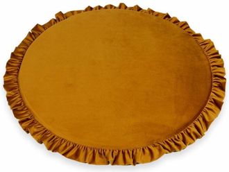OEM Alfombra De Juego Para Ni&ntilde;os Redonda De 100 Cm Con Volantes, Terciopelo Dorado