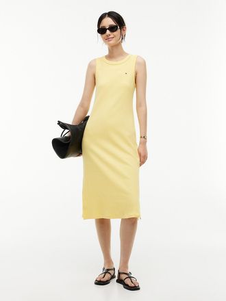 Tommy Hilfiger Womens Rib-Knit Tank Dress - Citronella - XL