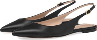 Generic Womens Pointed Closed Toe Ballet Flats, Comfortable Buckles Slingback Dress Shoes, Stylish Slip On Flat Shoes for Work Office Party,Black,2.5 UK