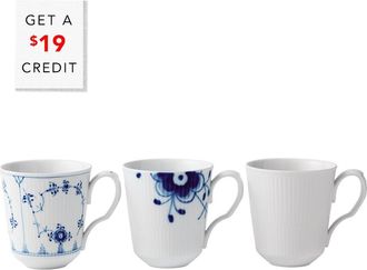 ROYAL COPENHAGEN Set Of 3 Gifts With History 12.25Oz Mugs