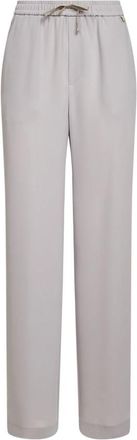 Herno Lucent Cady Broek - Dames - Straight fit broeken - Grijs - XS - Leer - Broeken