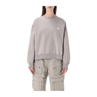 Nike Tuff Fleece Crewneck Sweatshirt - Dames - Sportshirts - Grijs - S - Leer - Fitness