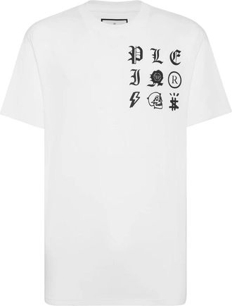 Philipp Plein T-Shirt Round Neck Gothic Plein - Heren - T-shirts - Wit - 4XL - Katoen - Tops
