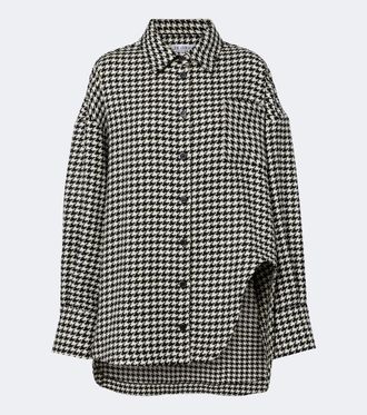 The Attico Camisa de lana virgen de pata de gallo