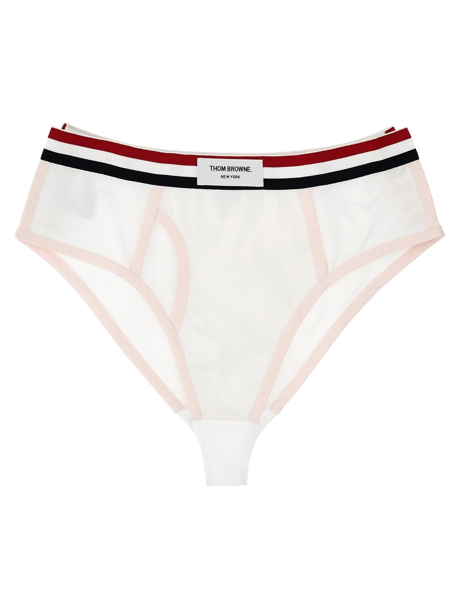 ショーツ THOM BROWNE Women Bodysuit Tops FUU046A02188680 White Stretch Tailored Perfect Bodysuit In Stripe For Women | J.Crew