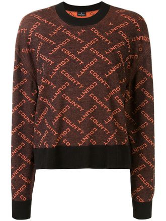 Marcelo Burlon all-over logo jumper - women - Cotton/Polyamide/Polyester/Viscose - S - Black