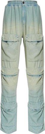Diesel D-Pocky-S Broeken - Dames - Straight fit broeken - Blauw - W25 - Leer - Broeken