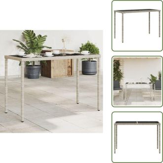 vidaXL Acciaio verniciato - vidaXL Tavolo Giardino Piano Vetro Grigio Chiaro 115x54x74 Polyrattan - Mobili da esterno