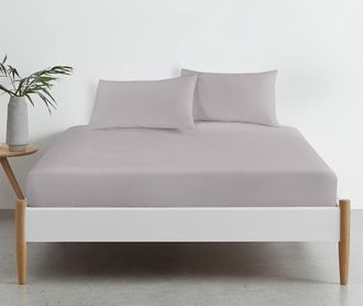 Lewis's Non-Iron Percale Sheet Range - Silver - Housewife Pillowcase Pair | TJ Hughes