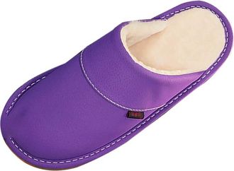 Generic Indoor Non-Slip Warm Cotton Slippers, Waterproof Womens Shoes,Purple,5.5 UK