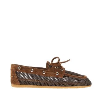 Miu Miu Suede leather and mesh deck shoes Woman 36