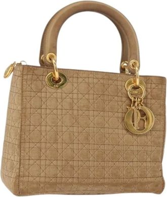 Dior Pre-owned Handbags, female, Beige, Size: ONE SIZE Pre-owned Vintage Nylon Hand Bag