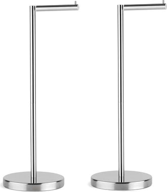 OEM Soporte Para Papel Higi&eacute;nico Sobre Pie - Acero Inoxidable Sus 304 - Capacidad Para 4 Rollos - Estabilidad Base Pesada - 2 Unidades