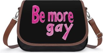 Generic Be More Gay Womens Crossbody Bag Fashion Shoulder Handbags Message Tote Bag with Adjustable Strap