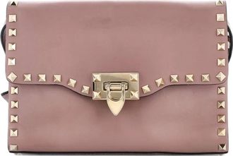 Valentino Garavani Rockstud Flip Lock Flap Bag Leather Medium crossbody bag - Toni neutri