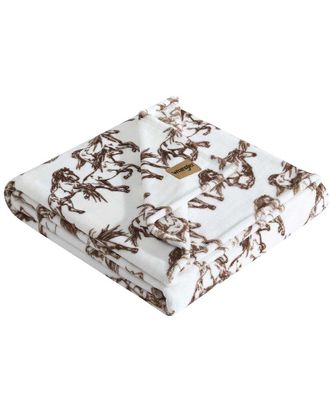 Wrangler Mustangs Ultra Soft Plush Fleece Reversible Throw Blanket
