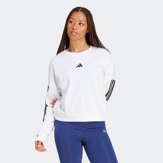 adidas Sweatshirt ADIDAS SPORTSWEAR W 3S FT SWT, Damen, Gr. XL, schwarz-weiss (wei&szlig;, schwarz), Obermaterial: 55% Baumwolle, 36% Polyester, 9% Viskose, normal