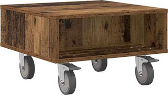 vidaXL Mesa Lateral Con Ruedas Madera Vieja 50,5 X 50 X 30 Cm Vidaxl