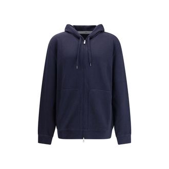 Brunello Cucinelli Blue Cashmere Mens Sweatshirt