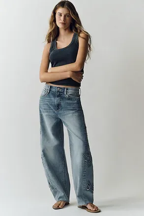 Free People Parker High-Rise Barrel Jeans