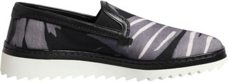 Dolce & Gabbana Mens Black Tropical Slip On Men Sneakers Shoes Cotton - Size 42.5 EU/IT