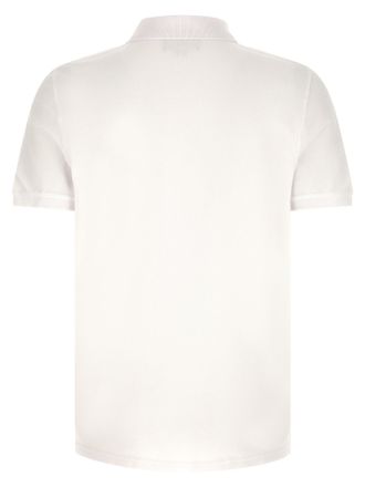 Maison Kitsun&eacute; Logo-Embroidered Cotton Polo Shirt - White