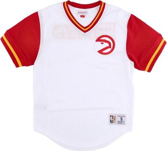 Mitchell & Ness Atlanta Hawks Mesh V-hals Jersey - Heren - Fitness - Veelkleurig - L - Polyester - Fitness