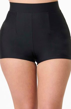 Unique Vintage High Waist Swim Shorts in Black at Nordstrom, Size X-Large