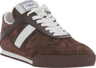 Chlo&eacute; Womens Low Top Suede Sneakers Brown Polyester Trainers