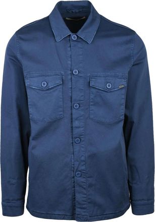 40weft Blue Cotton-Blend Utility Shirt