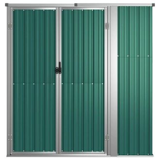Berkfield Home Garden Tool Shed Green 161x89x161 cm Galvanised Steel | Size: 161 x 89 x 161 cm