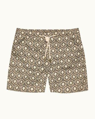 Orlebar Brown Bulldog Drawcord Mid-Length Classic Fit Drawcord Swim Shorts in Bayleaf Green at Nordstrom, Size 30