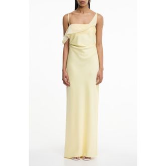 Significant Other Devlyn Satin & Chiffon Gown in Butter at Nordstrom, Size 12 Us