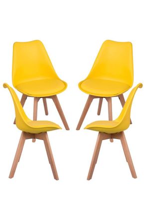 Regalos Miguel Regalos Miguel - Packs Sillas Comedor - Pack 4 Sillas Synk Basic - Amarillo