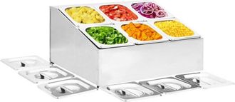 vidaXL Soporte Bandeja Gastronorm Con 6 Bandejas 1/6 Acero Inoxidable Vidaxl