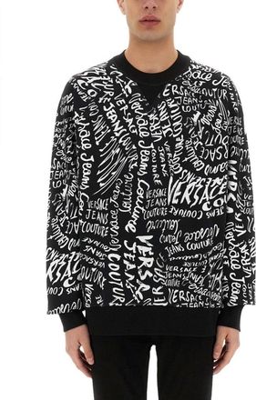 Versace Jeans Couture Logomania Print Crew Neck Sweatshirt