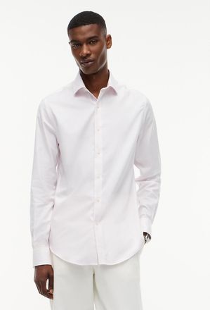 Tommy Hilfiger Mens Regular Fit THFlex Chevron Dress Shirt - Pink - 14.5/32-33