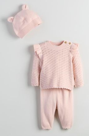 Nordstrom Kids Sweet 3-Piece Sweater Set in Pink Lotus at Nordstrom, Size 6M