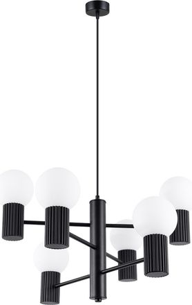Sollux Lighting Design Pendellampe Halo 6-flammig, Schwarz